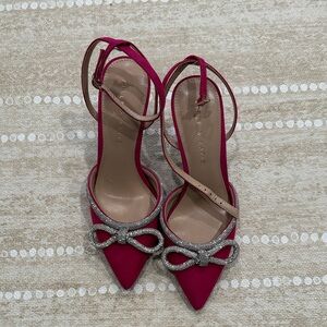 Kendall & Kylie Fuchsia Pointed Toe Bow Ankle Strap Heels